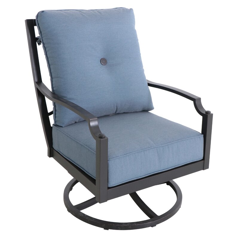 Red Barrel Studio® Scholz Swivel Patio Chair with Sunbrella Cushions